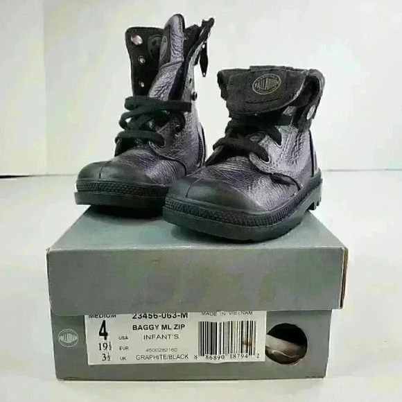 Palladium Baggy Ml Zip Hiking Boots Boy's Toddler Size 4 - Picture 2 of 9